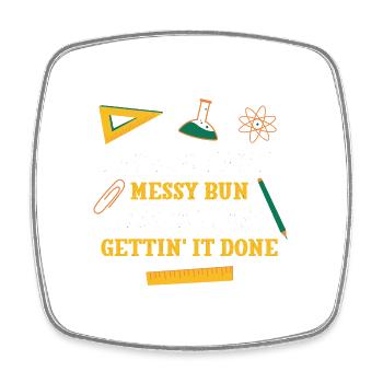 French Fries Messy Bun Lesson Plans Funny Teacher - Viereckiger Kühlschrankmagnet - Weiß - Vorne