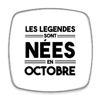 Les légendes sont nées en octobre - Magnet carré - blanc - Devant