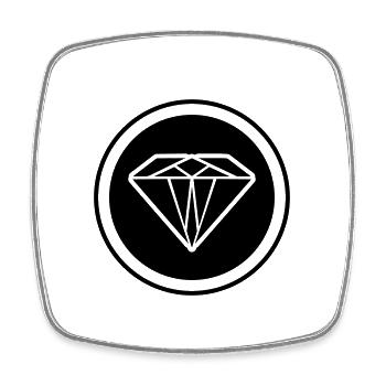 Diamant Symbol - Viereckiger Kühlschrankmagnet - Weiß - Vorne