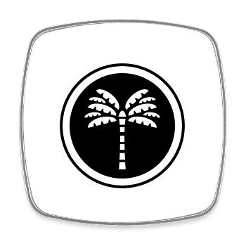 Palm Tree Symbol - Viereckiger Kühlschrankmagnet - Weiß - Vorne