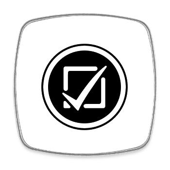 Tick the box - Square fridge magnet - white - Front