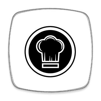 Chef's hat cook - Square fridge magnet - white - Front