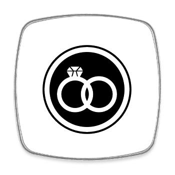 Bagues de mariage Mariage - Magnet carré - blanc - Devant