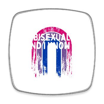 Bisexual and I Know it Bi LGBTQ Bi Pride LGBT - Square fridge magnet - white - Front