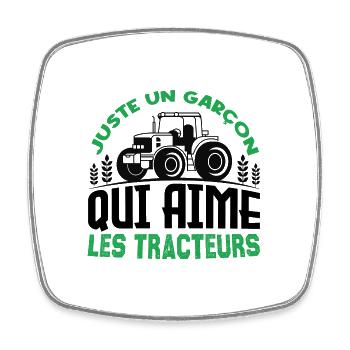Juste un garçon qui aime Les Tracteurs Agriculteur - Magnet carré - blanc - Devant