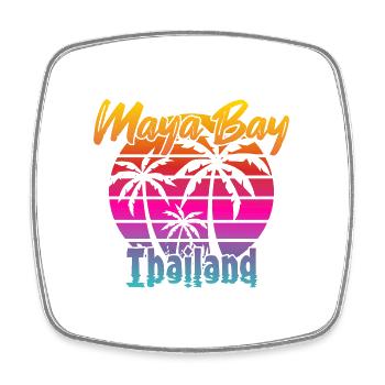 Vintage Maya Bay Thaïlande - Magnet carré - blanc - Devant