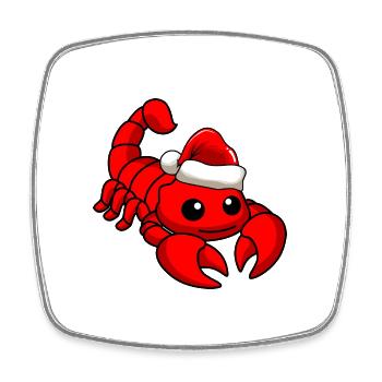 Scorpio Comic Christmas - Square fridge magnet - white - Front