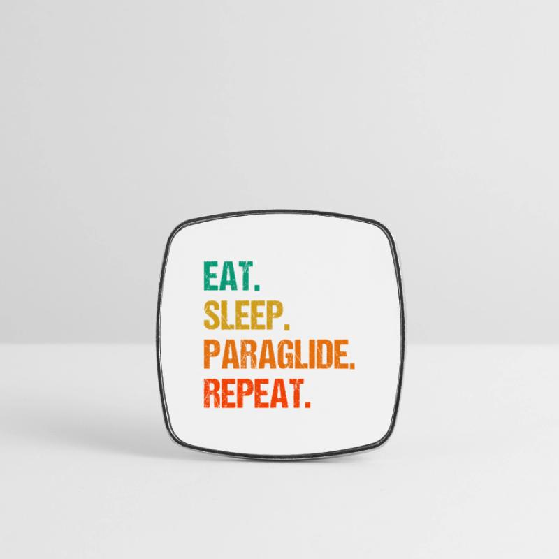 Eat Sleep Paraglide Repeat Paragliding Parachute P Viereckiger Kühlschrankmagnet