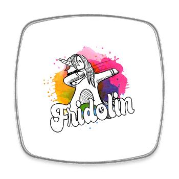 - Beau nom de garçon avec une licorne cool - Magnet carré - blanc - Devant