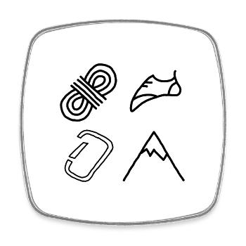 Retro Graphic Climbing Bouldering Rock Climber Mou - Viereckiger Kühlschrankmagnet - Weiß - Vorne