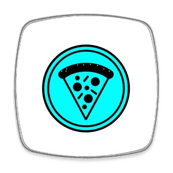Cercle d'icône de pizza - Magnet carré - blanc - Devant