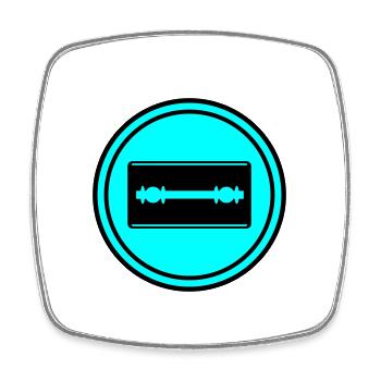 Razor Blade Icon Circle - Square fridge magnet - white - Front