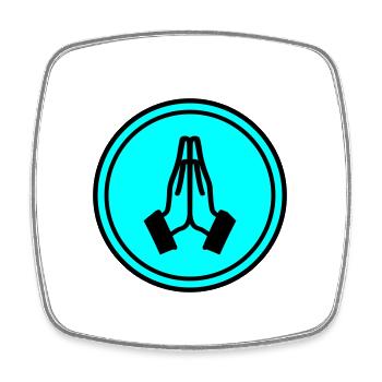 Cercle des mains en prière - Magnet carré - blanc - Devant
