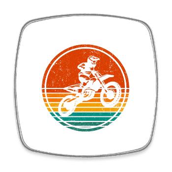 Retro Graphic Dirt Biker Motorcycle Enduro Motocro - Viereckiger Kühlschrankmagnet - Weiß - Vorne