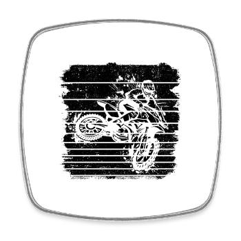 Retro Graphic Dirt Biker Motorcycle Enduro Motocro - Viereckiger Kühlschrankmagnet - Weiß - Vorne
