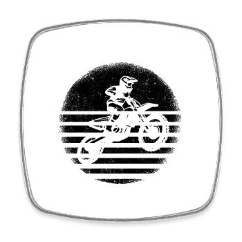 Retro Graphic Dirt Biker Motorcycle Enduro Motocro - Viereckiger Kühlschrankmagnet - Weiß - Vorne