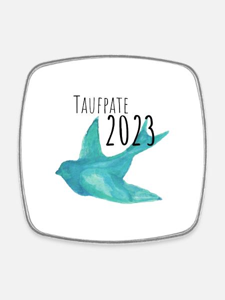 Taufpate 2023 - Viereckiger Kühlschrankmagnet - Weiß