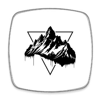 Mountains Symbol Silhouette Nature - Square fridge magnet - white - Front