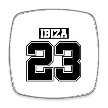 Ibiza 23 - Square fridge magnet - white - Front