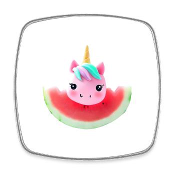 Wassermelonen Einhorn - Viereckiger Kühlschrankmagnet - Weiß - Vorne