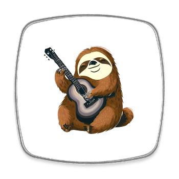 Musical sloth - Square fridge magnet - white - Front