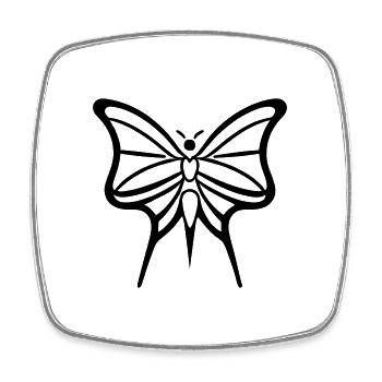 Schmetterling - Viereckiger Kühlschrankmagnet - Weiß - Vorne