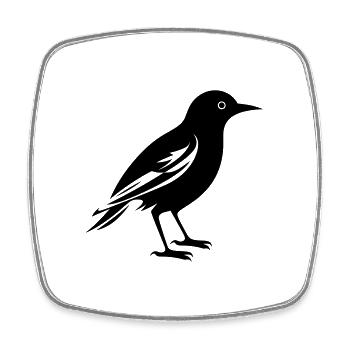 Oiseau - Magnet carré - blanc - Devant