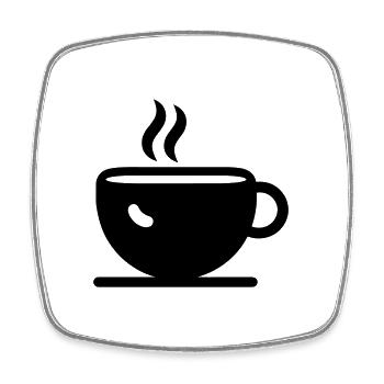 Kaffee - Viereckiger Kühlschrankmagnet - Weiß - Vorne