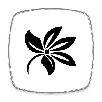 Blume - Viereckiger Kühlschrankmagnet - Weiß - Vorne
