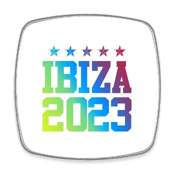 Ibiza 2023 - Viereckiger Kühlschrankmagnet - Weiß - Vorne