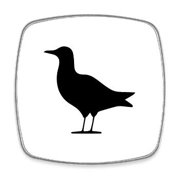Vogel - Vierkante koelkastmagneet - wit - Voor