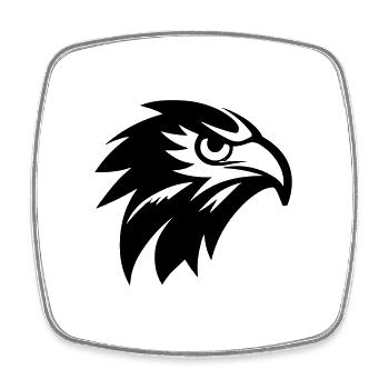 Aigle - Magnet carré - blanc - Devant