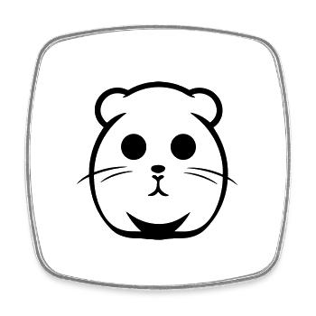 Hamster - Viereckiger Kühlschrankmagnet - Weiß - Vorne