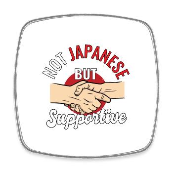 Pas japonais mais voyageur de campagne favorable - Magnet carré - blanc - Devant