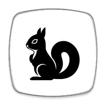 squirrel - Square fridge magnet - white - Front