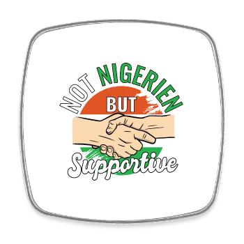 Not Nigerien But Supportive Country Traveler - Viereckiger Kühlschrankmagnet - Weiß - Vorne