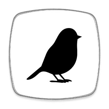 Oiseau - Magnet carré - blanc - Devant