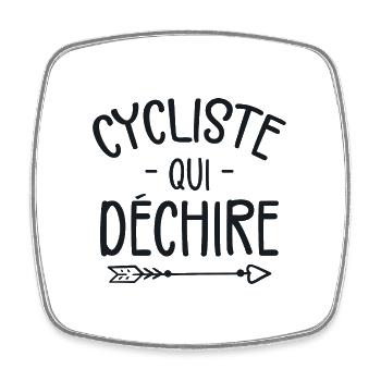 Cycliste Qui Déchire - Magnet carré - blanc - Devant