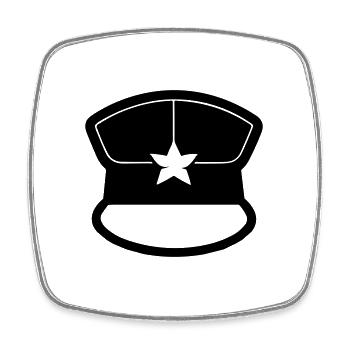 Police helmet - Square fridge magnet - white - Front