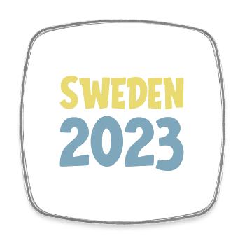 Suède 2023 - Magnet carré - blanc - Devant