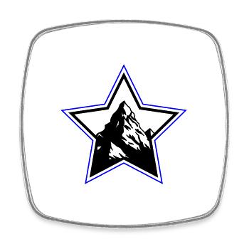 Étoile symbole des montagnes - Magnet carré - blanc - Devant