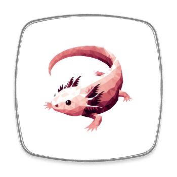 Axolotl polygon pink mexican amphibian - Square fridge magnet - white - Front