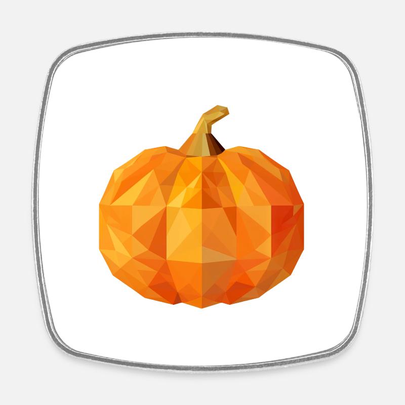Polygon Autumn Squash: Geometric Autumn Beauty - Square fridge magnet - white