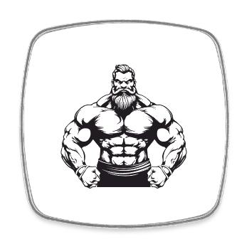Homme Muscles Musculation - Magnet carré - blanc - Devant