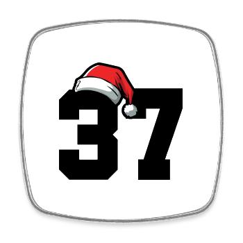 37 Numéro Noël - Magnet carré - blanc - Devant