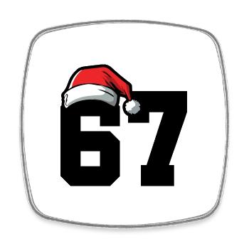 67 Number Christmas - Square fridge magnet - white - Front