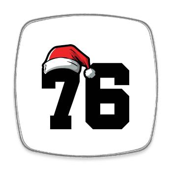 76 Number Christmas - Square fridge magnet - white - Front