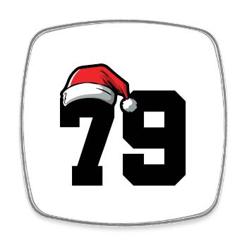 79 Zahl Weihnachten - Viereckiger Kühlschrankmagnet - Weiß - Vorne