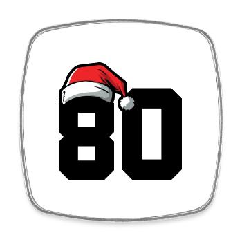 80 Numéro Noël - Magnet carré - blanc - Devant