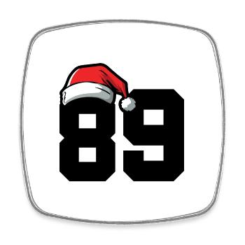 89 Numéro Noël - Magnet carré - blanc - Devant